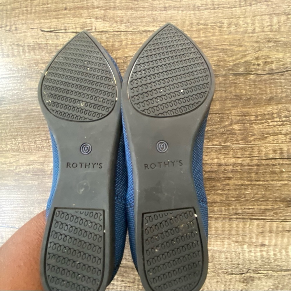 Rothy’s The Point Flat Lapis Python Blue Size 6.5… - image 2